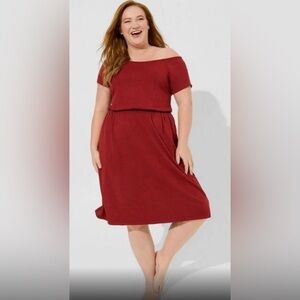 red torrid off the shoulder sweater dress size 0